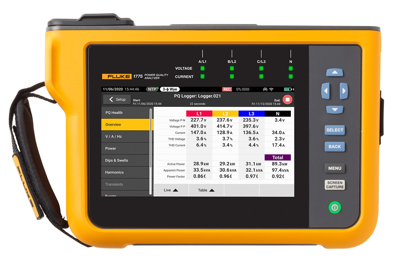 Fluke 1775 Analizador trifásico Calidad Eléctrica